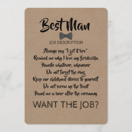 Funny Groomsman eller Best Man-jobb Frieri Inbjudningar