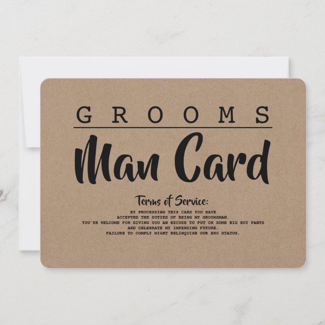 Funny Groomsman eller Best Man Service Frieri kort (Framsida)