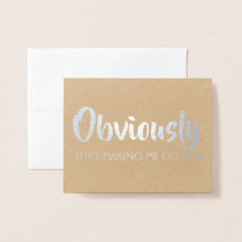 Funny Groomsman eller Best Man - uppenbarligen Folierat Kort