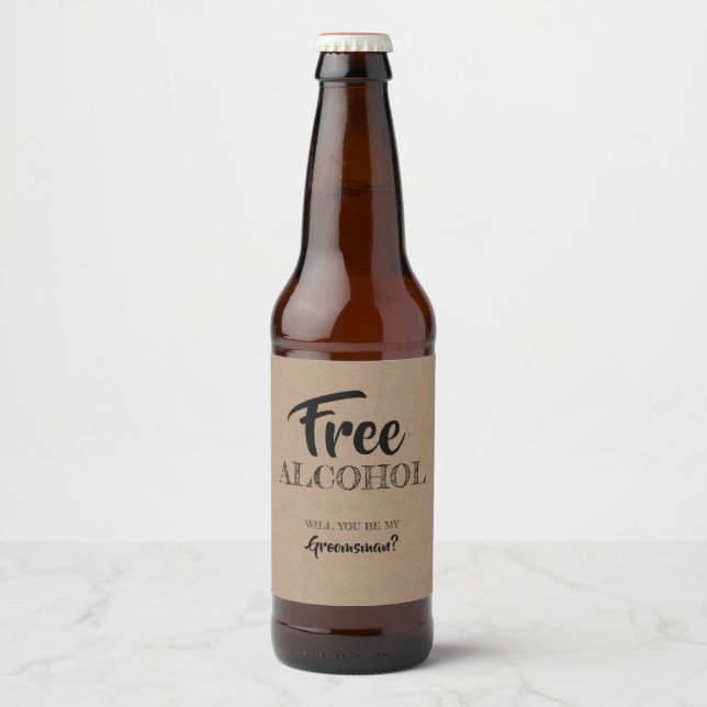 Funny Groomsman Frieri Ölflaska Etikett (Framsida)