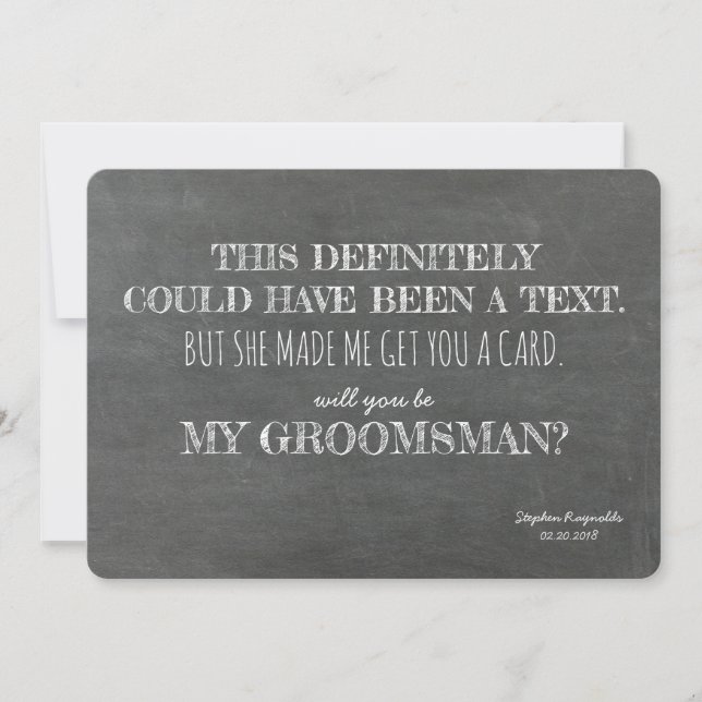Funny GROOMSMAN Inbjudningar (Framsida)