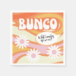 Funny Groovy Orange och Rosa Bunco Night Pappersservett