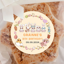 Funny Groovy Påsk Födelsedagsfest Runt Klistermärke