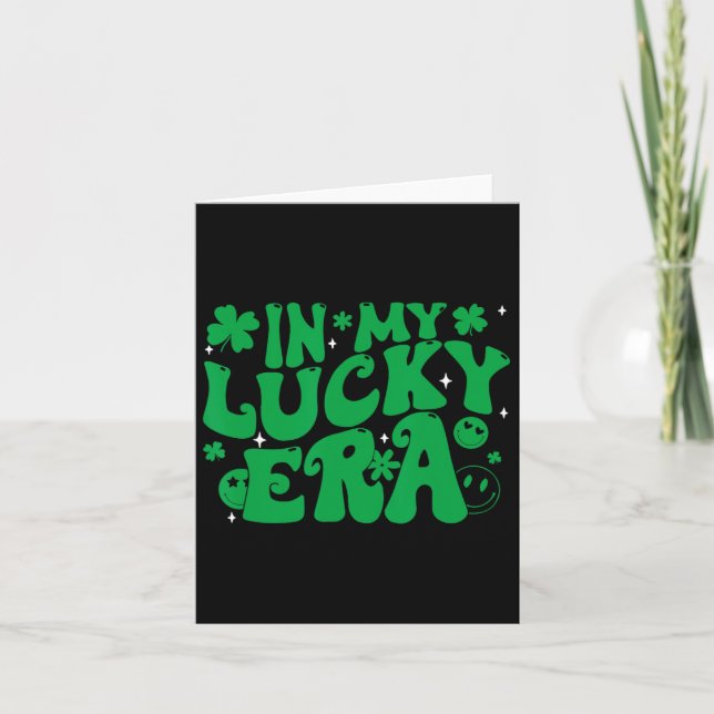 Funny Groovy St patricks day Shamrock i min Lucky Kort (Framsida)