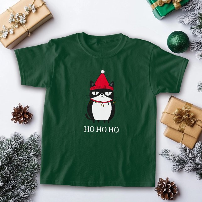 Funny Grouchy Cat Catmas Humor jul T Shirt (Skapare uppladdad)