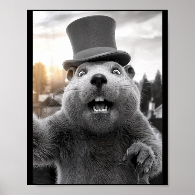 Funny Ground Hog Day Woodchuck Funny Groundhog Sel Poster (Framsidan)
