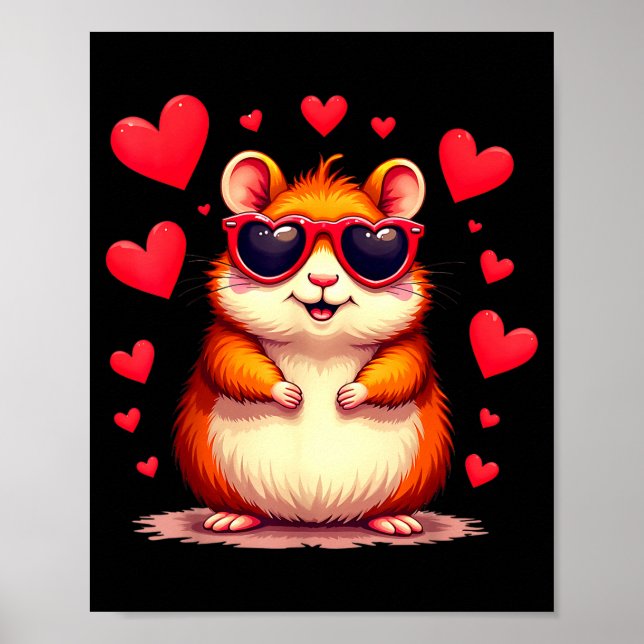 Funny Groundhog Cute Hamster Lover Valentine’s Day Poster (Framsidan)