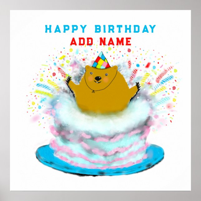 Funny Groundhog Day Birthday Poster (Framsidan)