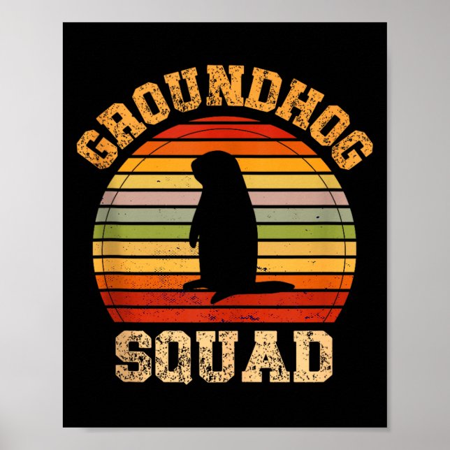 Funny Groundhog Squad Design Happy Groundhog Day 2 Poster (Framsidan)