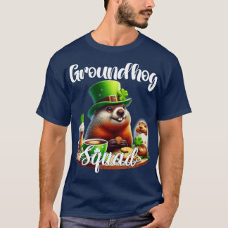 Funny Groundhog Squad Lycklig Groundhog St Patrick T Shirt