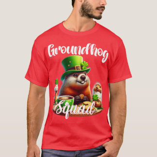 Funny Groundhog Squad Lycklig Groundhog St Patrick T Shirt