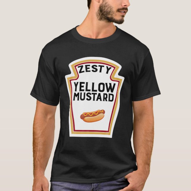 Funny Group Halloween Costume Gult Mustard Group T Shirt (Framsida)