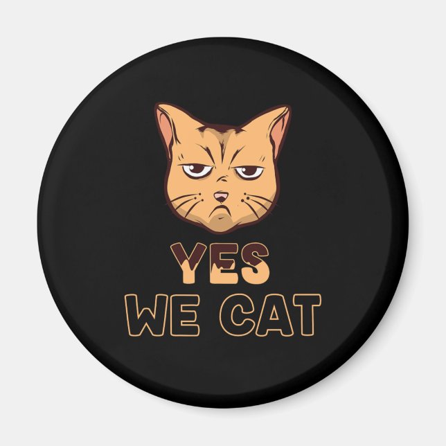 Funny Grumpy Cat Ansikte Kattdjur Animals Kitten O Magnet (Framsidan)