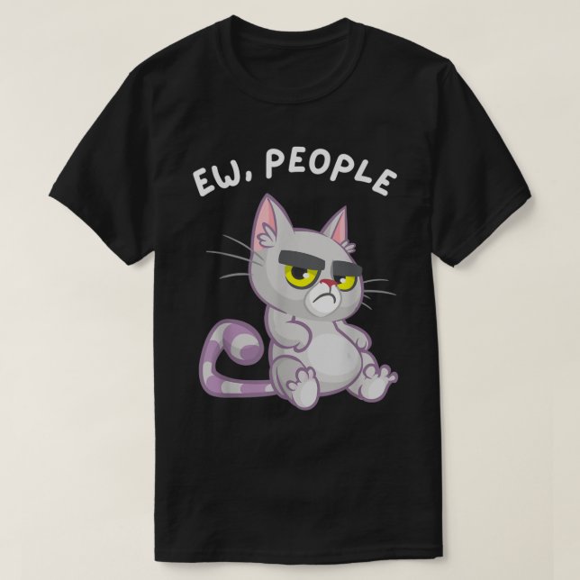 Funny Grumpy Cat Anti Social Design T Shirt (Design framsida)