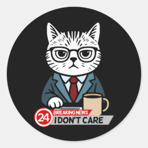 Funny Grumpy Cat Breaking News Meme Runt Klistermärke