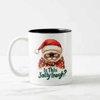 Funny Grumpy Cat Christmas Mug Gift Två-Tonad Mugg