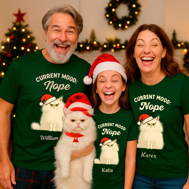 Funny Grumpy Cat Christmas T-Shirt – Custom Name (Skapare uppladdad)