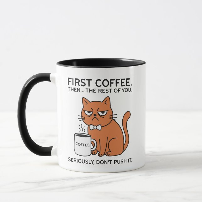 Funny Grumpy Cat Coffee Mug Mugg (Vänster)