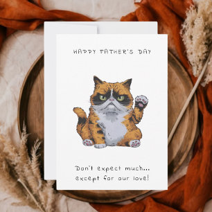 Funny Grumpy Cat Far dag Cute Humous Pappa Inbjudningar