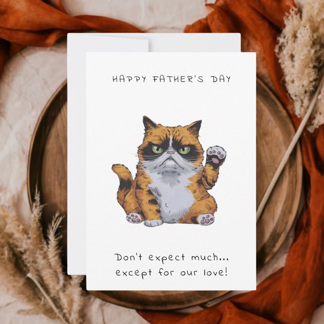 Funny Grumpy Cat Far dag | Cute Humous Pappa Inbjudningar (Skapare uppladdad)