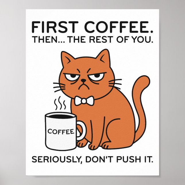 Funny Grumpy Cat Framed Art Print Poster (Framsidan)