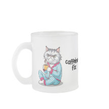 Funny Grumpy Cat Frosted Mugg med ditt namn redige