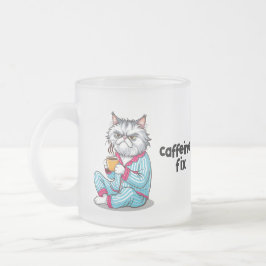 Funny Grumpy Cat Frosted Mugg med ditt namn redige