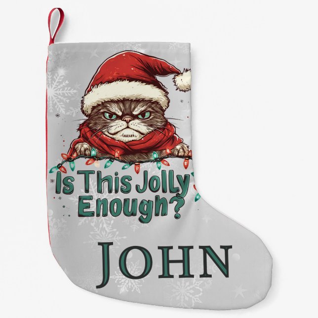 Funny Grumpy Cat-julklapp Liten Julstrumpa (Framsidan)