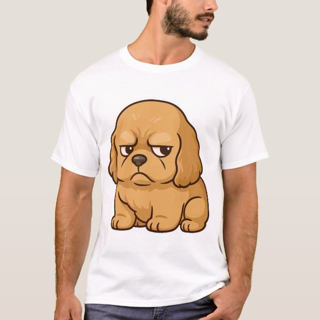 Funny Grumpy Dog Personalized Gift Custom T-shirt (Framsida)