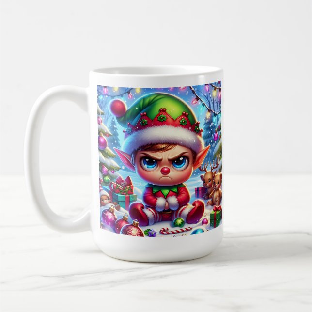 Funny Grumpy Elf jul Kaffemugg (Vänster)
