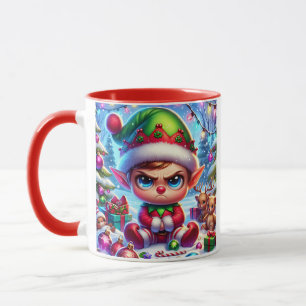 Funny Grumpy Elf jul Mugg