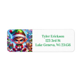 Funny Grumpy Elf jul Returadress Etikett