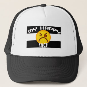 Funny Grumpy Emoji Min Lycklig Ansikte Keps