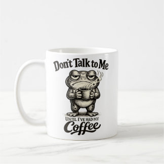 Funny Grumpy Frog Drinking Coffee Kaffemugg