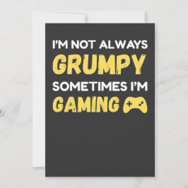 Funny Grumpy Gamer Quote Design Inbjudningar