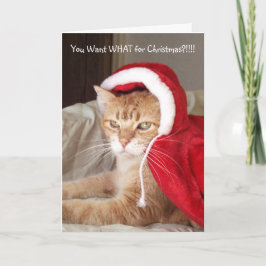 Funny Grumpy Ginger Cat-julkort Humor Helgkort