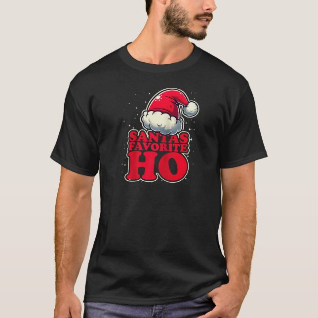 Funny Grumpy Inappropriate Christmas Satas Favorit T Shirt (Framsida)
