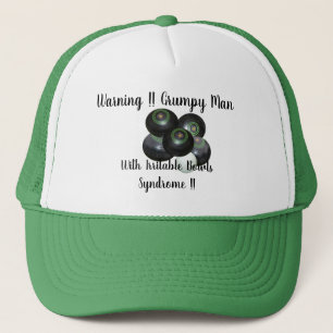 Funny Grumpy Irritable Gräsmatta Bowls Man Keps