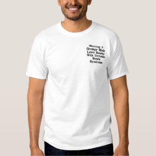 Funny Grumpy Male Gräsmatta Bowlareare, broiderad  Broderad T-shirt