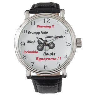 Funny Grumpy Male Gräsmatta Bowlareare, Wristwatch Armbandsur