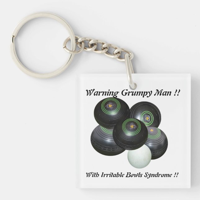 Funny Grumpy Man på Gräsmatta Bowls Design. (Framsidan)