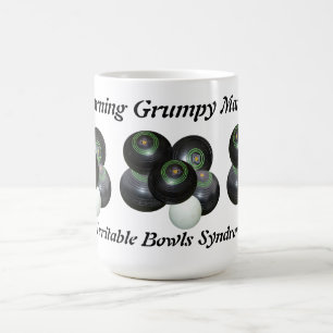Funny Grumpy Man på Gräsmatta Bowls Design. Kaffemugg