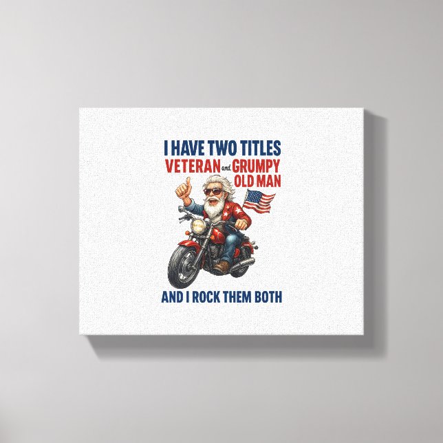Funny Grumpy Old Man Veteran Motorcykel Canvastryck (Framsida)