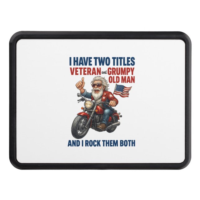 Funny Grumpy Old Man Veteran Motorcykel Dragkroksskydd (Framsidan)