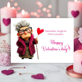 Funny Grumpy Old Woman Valentine Card Attitude Julkort