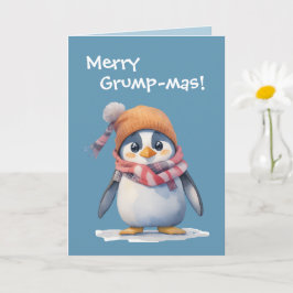 Funny Grumpy Penguin Grinch Helgdag jul Kort