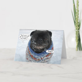 Funny Grumpy Pug-julkort Helgkort