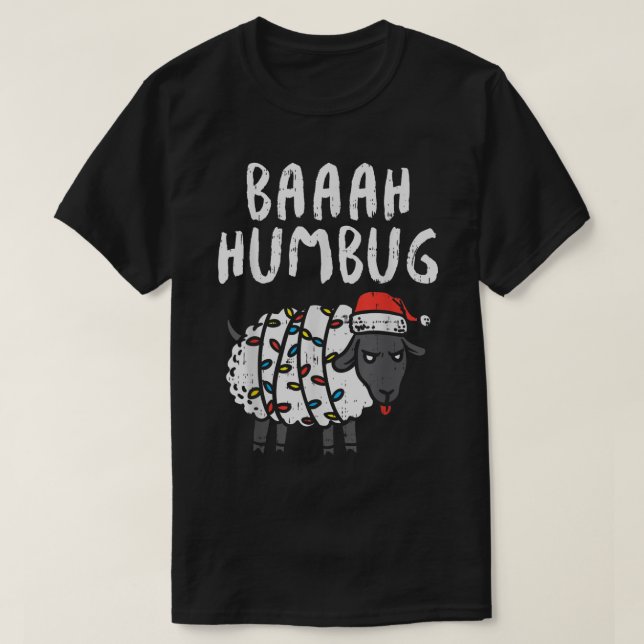 Funny Grumpy Sheep Christmas Holiday Design T Shirt (Design framsida)
