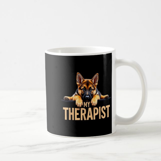 Funny Gsd Shep Puppy My Therast German Shepherd Do Kaffemugg (Höger)