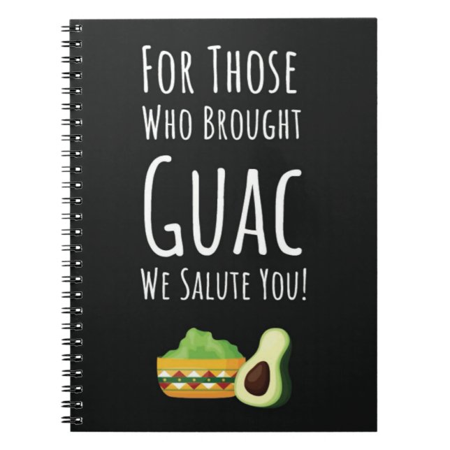 Funny Guac Gift Vegetarian Vegan Avocado Guacamole Anteckningsbok (Framsidan)
